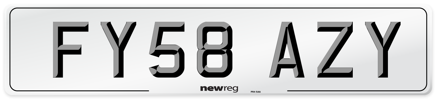 FY58 AZY Number Plate from New Reg